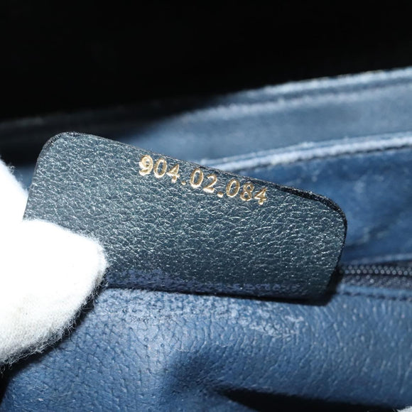 GUCCI GG Supreme Sherry Line Shoulder Bag PVC Navy Gold 904 02 084 Auth BA3022