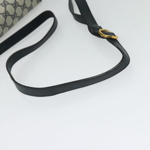 GUCCI GG Supreme Sherry Line Shoulder Bag PVC Navy Gold 904 02 084 Auth BA3022