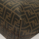 FENDI Zucca Canvas Tote Bag PVC Brown Black Auth BA3024-15