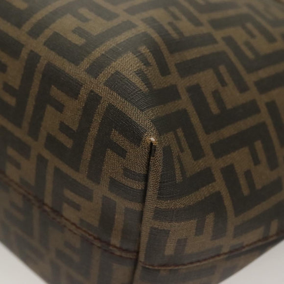 FENDI Zucca Canvas Tote Bag PVC Brown Black Auth BA3024