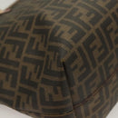 FENDI Zucca Canvas Tote Bag PVC Brown Black Auth BA3024-16