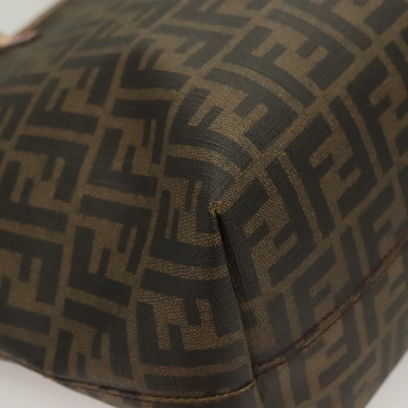 FENDI Zucca Canvas Tote Bag PVC Brown Black Auth BA3024