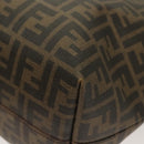 FENDI Zucca Canvas Tote Bag PVC Brown Black Auth BA3024-17