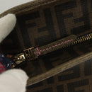 FENDI Zucca Canvas Tote Bag PVC Brown Black Auth BA3024-9