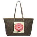 FENDI Zucca Canvas Tote Bag PVC Brown Black Auth BA3024-13