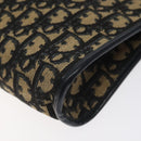 Christian Dior Trotter Canvas Shoulder Bag Navy Gold Auth BA3029-9