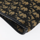 Christian Dior Trotter Canvas Shoulder Bag Navy Gold Auth BA3029-11