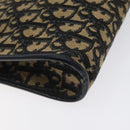 Christian Dior Trotter Canvas Shoulder Bag Navy Gold Auth BA3029-16