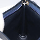 Christian Dior Trotter Canvas Shoulder Bag Navy Gold Auth BA3029-19