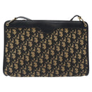 Christian Dior Trotter Canvas Shoulder Bag Navy Gold Auth BA3029-2