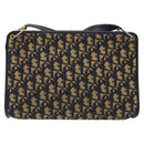 Christian Dior Trotter Canvas Shoulder Bag Navy Gold Auth BA3029-3