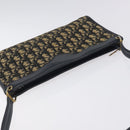 Christian Dior Trotter Canvas Shoulder Bag Navy Gold Auth BA3029-6