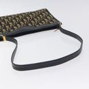 Christian Dior Trotter Canvas Shoulder Bag Navy Gold Auth BA3029-7