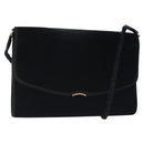 GUCCI Shoulder Bag Velor Black Gold Auth BA3030-1