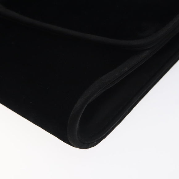 GUCCI Shoulder Bag Velor Black Gold Auth BA3030