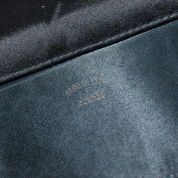 GUCCI Shoulder Bag Velor Black Gold Auth BA3030