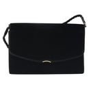 GUCCI Shoulder Bag Velor Black Gold Auth BA3030-13