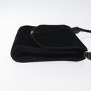 GUCCI Shoulder Bag Velor Black Gold Auth BA3030-3