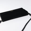 GUCCI Shoulder Bag Velor Black Gold Auth BA3030-6