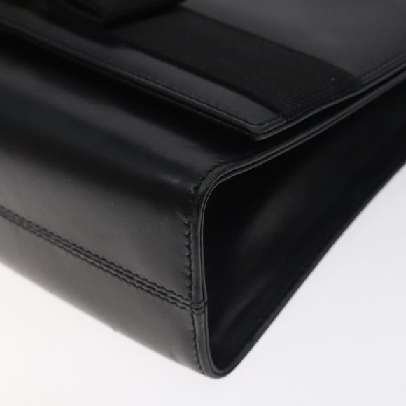 Salvatore Ferragamo Vala Shoulder Bag Leather Black Gold Auth BA3031