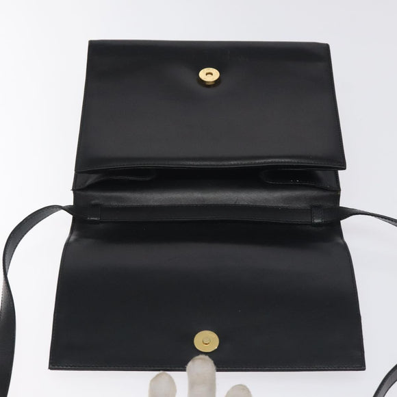 Salvatore Ferragamo Vala Shoulder Bag Leather Black Gold Auth BA3031