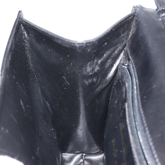 Salvatore Ferragamo Vala Shoulder Bag Leather Black Gold Auth BA3031