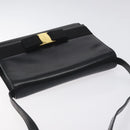 Salvatore Ferragamo Vala Shoulder Bag Leather Black Gold Auth BA3031-6