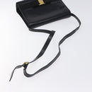 Salvatore Ferragamo Vala Shoulder Bag Leather Black Gold Auth BA3031-7