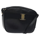 Salvatore Ferragamo Vala Shoulder Bag Leather Navy Gold Auth BA3032-1