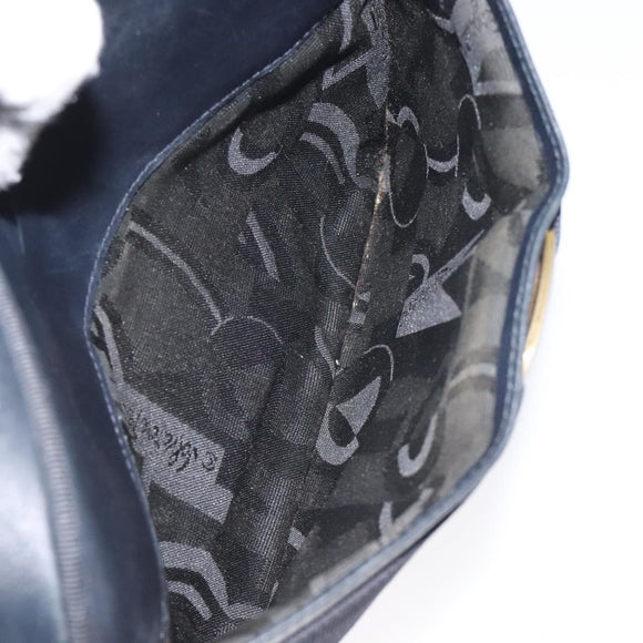 Salvatore Ferragamo Vala Shoulder Bag Leather Navy Gold Auth BA3032