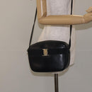 Salvatore Ferragamo Vala Shoulder Bag Leather Navy Gold Auth BA3032-23