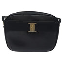 Salvatore Ferragamo Vala Shoulder Bag Leather Navy Gold Auth BA3032-13