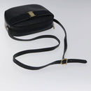 Salvatore Ferragamo Vala Shoulder Bag Leather Navy Gold Auth BA3032-7