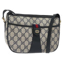 GUCCI GG Supreme Sherry Line Shoulder Bag PVC Navy Gold 89 02 032 Auth BA3033-1