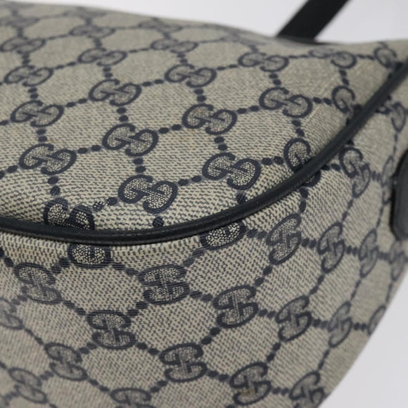 GUCCI GG Supreme Sherry Line Shoulder Bag PVC Navy Gold 89 02 032 Auth BA3033