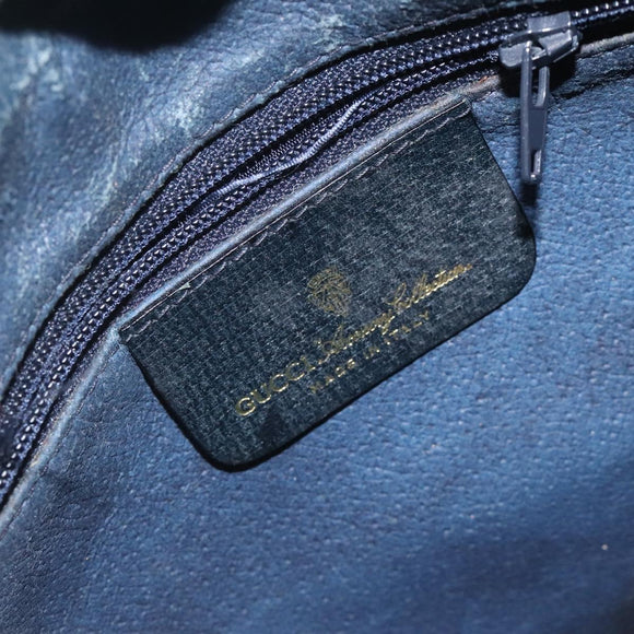 GUCCI GG Supreme Sherry Line Shoulder Bag PVC Navy Gold 89 02 032 Auth BA3033