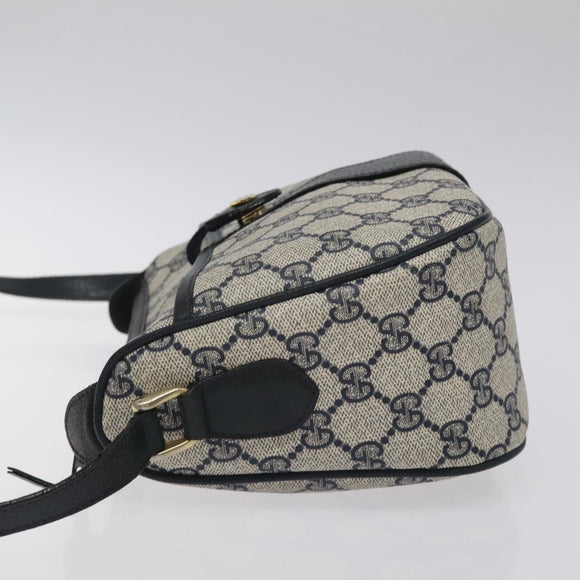 GUCCI GG Supreme Sherry Line Shoulder Bag PVC Navy Gold 89 02 032 Auth BA3033