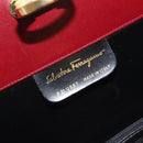 Salvatore Ferragamo Gancini Chain Shoulder Bag Leather Red Gold Auth BA3037-12