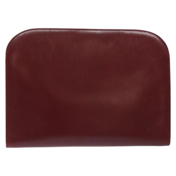 Salvatore Ferragamo Gancini Chain Shoulder Bag Leather Red Gold Auth BA3037 - 0