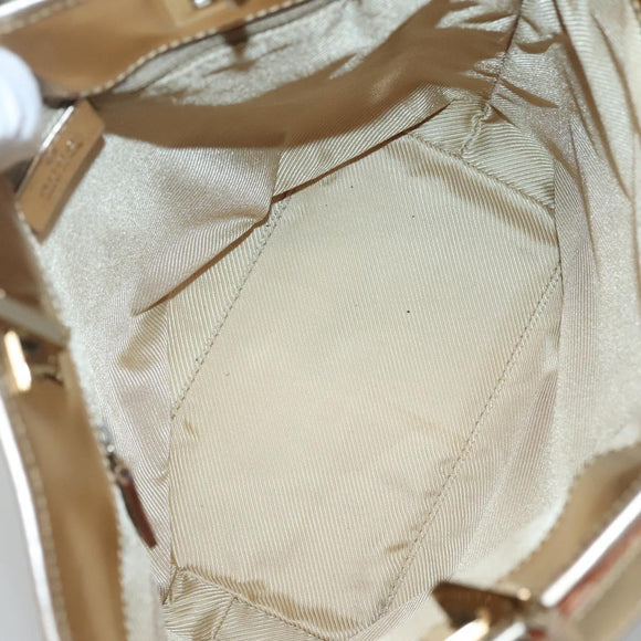 GUCCI GG Canvas Tote Bag Light Blue Gold 002 1099 Auth BA3043