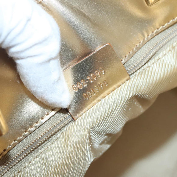 GUCCI GG Canvas Tote Bag Light Blue Gold 002 1099 Auth BA3043