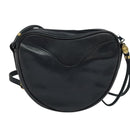 CELINE Shoulder Bag Leather Navy Gold Auth BA3082-3