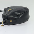 CELINE Shoulder Bag Leather Navy Gold Auth BA3082-4