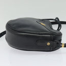 CELINE Shoulder Bag Leather Navy Gold Auth BA3082-5