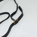 CELINE Shoulder Bag Leather Navy Gold Auth BA3082-7