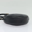 CELINE Shoulder Bag Leather Navy Gold Auth BA3082-9