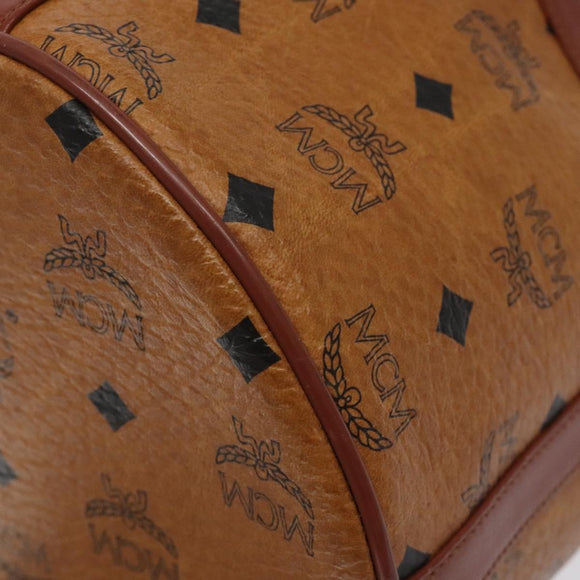 MCM Logogram Vicetos Shoulder Bag PVC Leather Brown Gold Auth BA3084