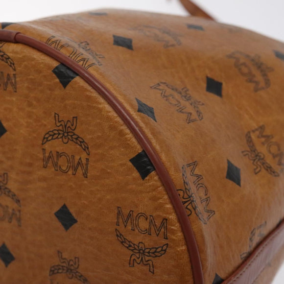 MCM Logogram Vicetos Shoulder Bag PVC Leather Brown Gold Auth BA3084