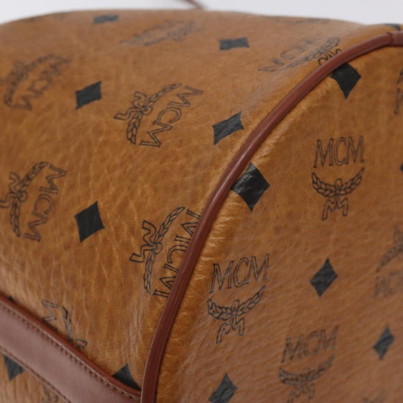 MCM Logogram Vicetos Shoulder Bag PVC Leather Brown Gold Auth BA3084