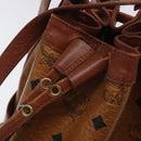MCM Logogram Vicetos Shoulder Bag PVC Leather Brown Gold Auth BA3084-17
